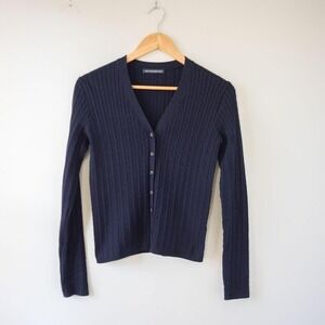 Brandy Melville Navy Cable-Knit Cardigan